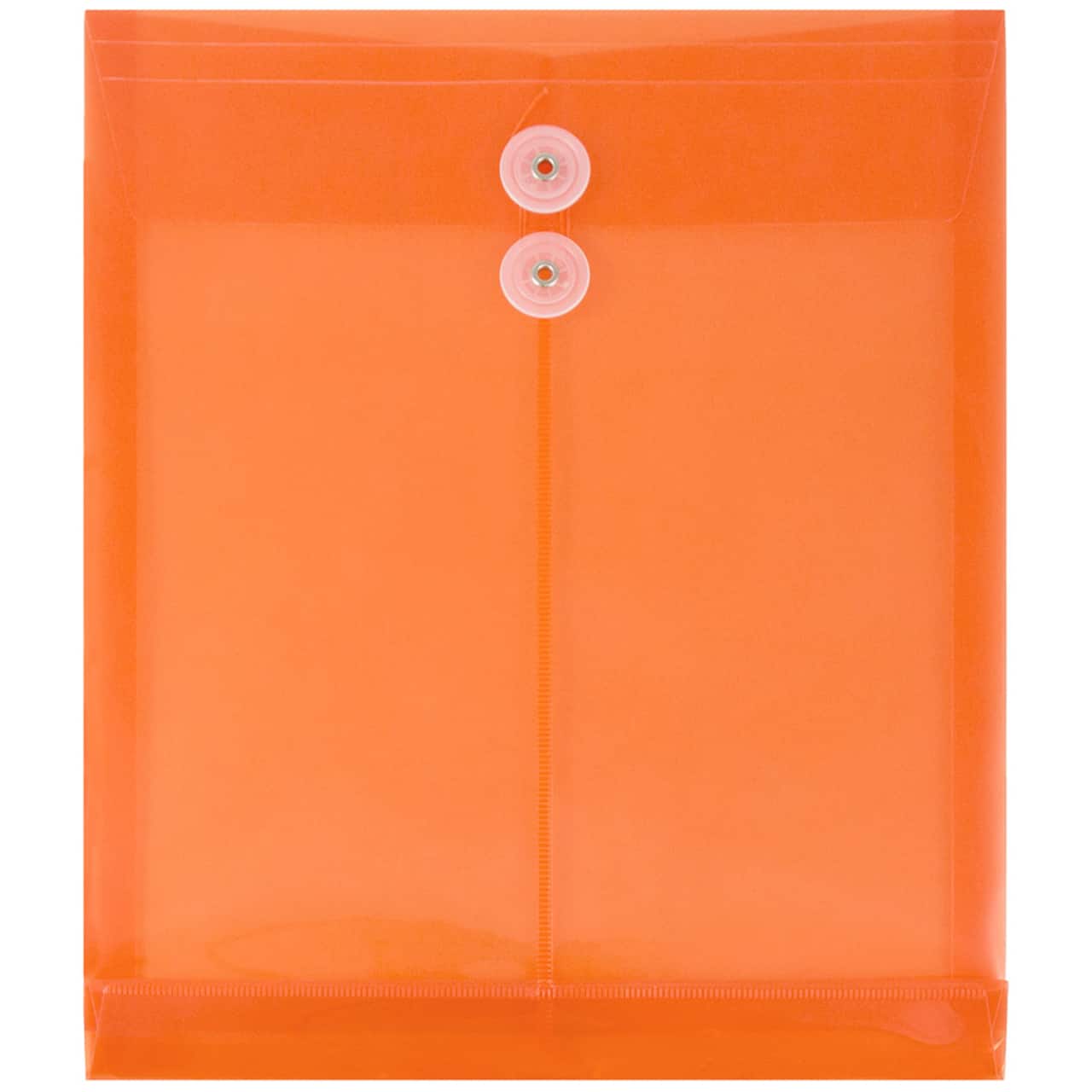 JAM Paper Letter Size Plastic Envelopes with Button & String Tie Closure, 12ct.
